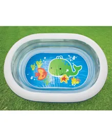 Intex Oval Whale Fun Pool for Kids - Blue, Vinyl, 162.6x106.7cm, Non-stop Fun & Learning, Age 3+
