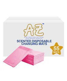 A to Z Pink Scented Disposable Changing Mats - 55 Pieces