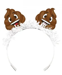 Creative Converting Poop Emojions Tiara with  Fringe Pack of 8 - Brown