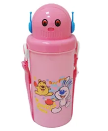 Sarvah Plastic Water Bottle With Straw Pink - 350ml