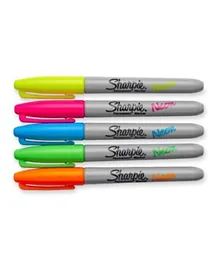 Sharpie Neon Fine Point Permanent Markers - Pack of 5