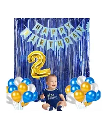 Highlands Blue and Gold Second  Birthday Decoration set for Boys