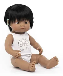 Miniland Hispanic Boy with Hearing Aid Baby Doll - 38 cm