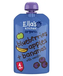 Ella's Kitchen Organic Blueberries Apples Banana + Vanilla - 120g