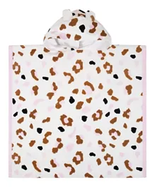 Swim Essentials Khaki Panther Print Bathing Poncho - Off White