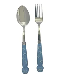 Brain Giggles Stainless Steel Paw Cutlery Set with Case - Blue