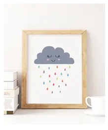 Sweet Pea Sleepy Rain Cloud Wall Art Print - Multicolor