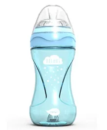 Nuvita Mimic Cool Anti Colic Baby Bottles Ergonomic Shape & Teats Nipple Effect Blue - 250ml
