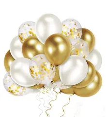 Highlands Gold and White Balloons - Pack of 40
