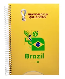 دفتر ملاحظات فيفا 2022 بغلاف صلب وتصميم البرازيل - حجم A5 بـ 60 ورقة