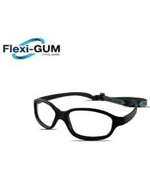 Flexi Gum Flexible Kids Eyeglasses Frame with Strap - Black