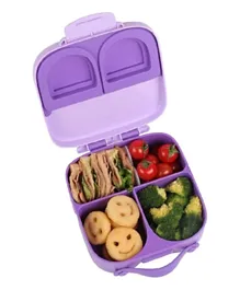 Little Angel Kid's Lunch Box 4 Compartment With Handle - Purple