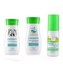 Mamaearth Holi Gift Combo Daily Moisturising Baby Lotion + Baby Wash + Baby Oil - Pack of 3