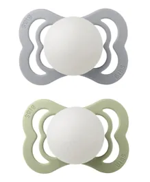 Bibs Baby Pacifier Couture Latex Size 2 Sage Night/Cloud Night - Pack of 2