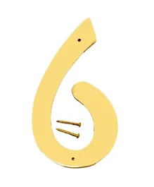 Hy-Ko Brass Number 6 Sign - 4 Inches