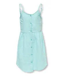 Only Kids Button Strap Dress - Pastel Turquoise