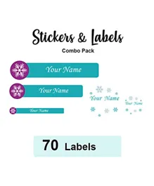 Ladybug Labels Personalised Name Labels Sticker Combo Frozen - Pack of 70