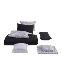 PAN Home TTC Adrianna Bed in a Bag Washed Black - 8 Pieces