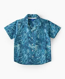 Jam All Over Print Half Sleeves Shirt  - Blue