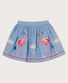 Monsoon Children Flamingo Border Skirt - Blue