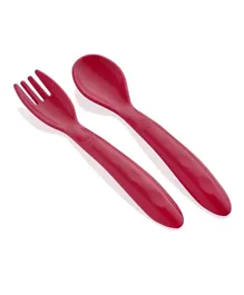 Babyjem Baby Spoon And Fork Set - Red