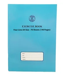 SADAF Four Line A4 Size Exercise Book  - Blue