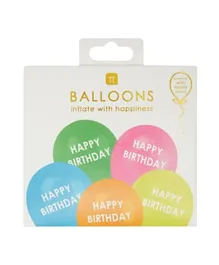 Talking Tables Rainbow Colour Happy Birthday Balloons - Pack of 5