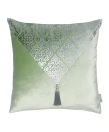 Danube Home Edria Viscose Velvet With Metallic Foil Printed Filled Cushion