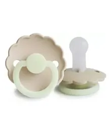 FRIGG Daisy Silicone Baby Pacifier 2-Pack Cream Night/Croissant Night - Size 2