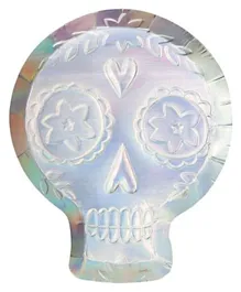 Meri Meri Holographic Sugar Skull Plate - Silver