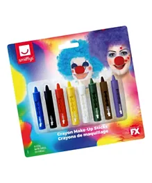 Smiffys Crayon Make Up Retractable Sticks Multicolour - Pack of 8