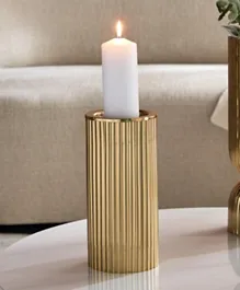 HomeBox Aristo Ribbed Metal Pillar Candle Holder