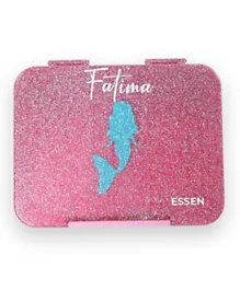 Essen Personalized Bento Lunch Box Large with 4/6 Compartment - Pink Sparkle Mermaid