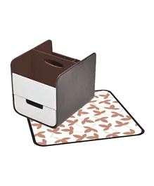 b.box Diaper Caddy with Changing Mat - Choc Chip