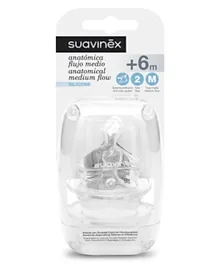 Suavinex Anatomical Wide Neck Silicone Teats - 2 Pieces