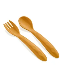 Babyjem Baby Spoon And Fork Set - Orange