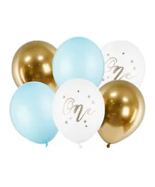 Various Brands Pastel Blue Age 1 Balloon - 6 Pieces