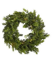 Ginger Ray Wreath Evergreen With Lights