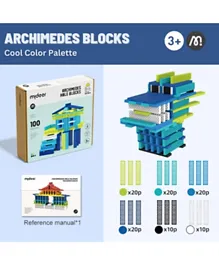 Mideer Archimedes Blocks Cool Color Palette - 100 Pieces