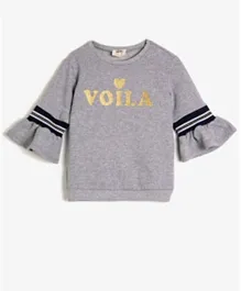 KOTON Voila Embellished Sweatshirt - Grey