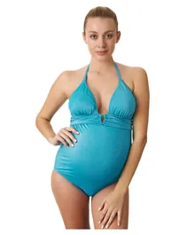 Mums & Bumps Pez D'or Mykonos Lurex One Piece Maternity Swimsuit - Blue