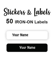 Ladybug Labels Personalised Name Iron On Labels Black & White - Pack of 50