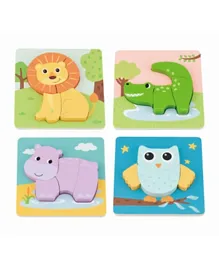 Lelin Chunky Animal 4 Pack Puzzle - 28 Pieces