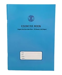 SADAF Single Line One Side Plain A4 Size Exercise Book - Blue