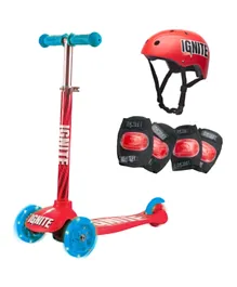 Mondo Ignite Glide Scooter 3 Wheeled Combo Pack - Red & Blue
