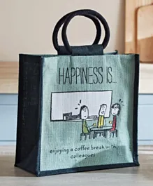 هوم بوكس - حقيبة غداء كبيرة مطبوعة happiness