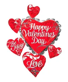 بالون فويل على شكل قلب من كوالاتيكس لعيد الحب - أحمر