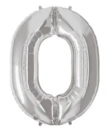 Qualatex Number 0 Balloon Silver- 34 Inches