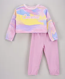 Converse Graphic Top with Pants Set - Multicolor