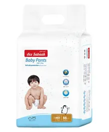 Ace Sabaah Midi Diaper Pants Size 3, 6-11kg, 66ct - Disposable, Leak Protection, Stretchy Sides